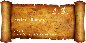 Levius Bence névjegykártya